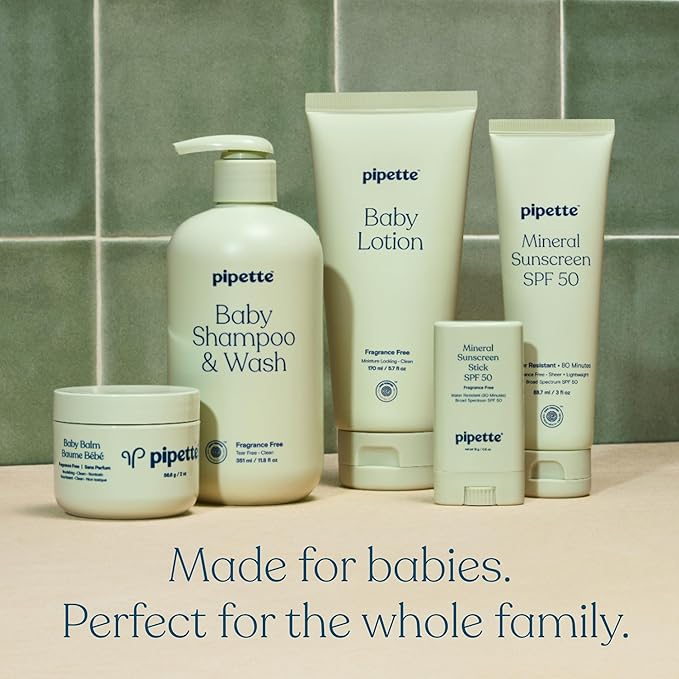 Pipette Baby Mineral Sunscreen Stick SPF 50, 0.6 oz, Water-resistant Non-nano Zinc Oxide Mineral Sunscreen, UVB/UVA Sunblock for Kids & Sensitive Skin, Travel Size Sun Protection