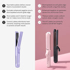 L'ANGE HAIR Le Duo Edge 360° Airflow Titanium Styler Blush | 2-in-1 Flat Iron Straightener & Curling Iron | 1” Wide Titanium Plates with Rounded Corners & Softly Beveled Edges (Black)