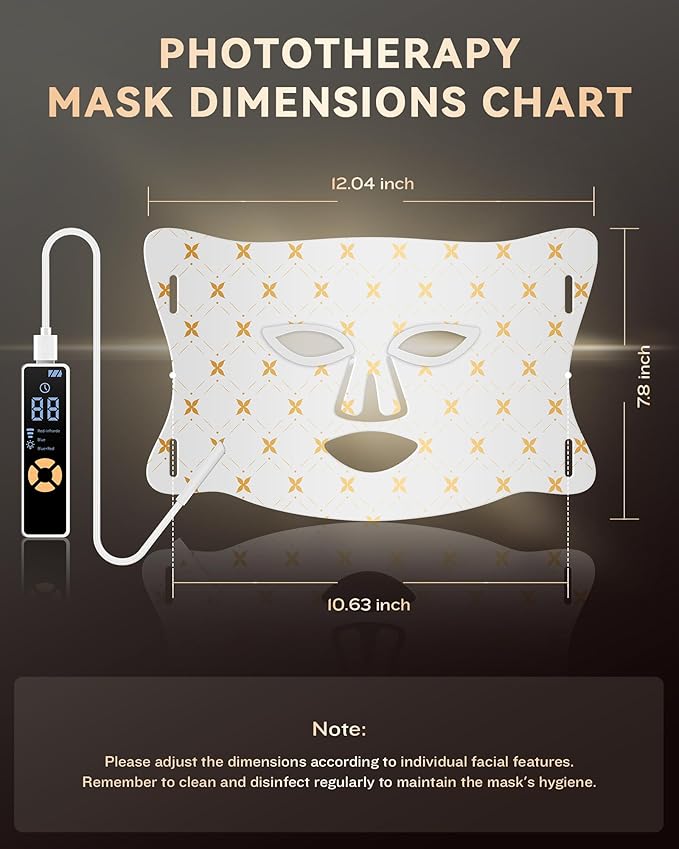 FOLOKE LED Light Therapy Mask Skin Care Mask, LED Red Light Therapy 630nm & 830nm Wavelength for Home Use, Body Beauty Machine for Care at Home