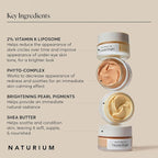 Naturium Vitamin Bright Illuminating Eye Cream, Under Eye Repair Cream for Dark Circles, with Vitamin K, Phyto-Complex, & Mineral Pigments, Medium/Deep, 0.5 oz