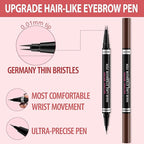 Eyebrow Pencil, 2-in-1 Waterproof Eyebrow Pen, with 2 Tip Microblading Eyebrow Pencil and Ultra-Precise Brow Pencil, with Eyebrow Brush, Eyebrow Pencils for Women, Natural Hair-Like Brows - Ash Brown