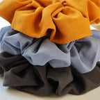 Handmade Oversized Linen Scrunchie – 100% Natural Linen in Dusty Pink, Blue, Sand or Yellow – Gentle Hold for All Hair Types – Unique, Soft, and Lightweight Hair Accessory (Bluebell)