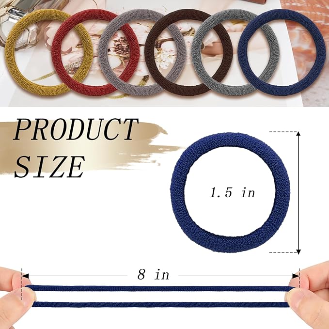 Nylon Hair Ties - No Damage,Strong Soft Cotton Hair Bands Accessories for Thick Hair 100PCS Ponytail Holders for Women Girls