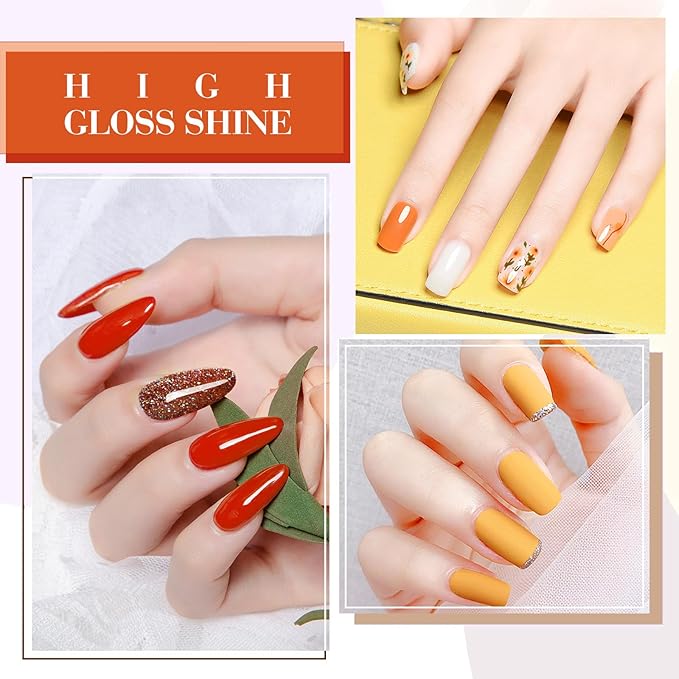 CANNI 6Pcs 9ml Yellow Orange Fall Gel Nail Polish Set- Orange Red Yellow Fall Colors Gel Polish Kit DIY at Home Salon Christmas New Year's Gifts for Girls