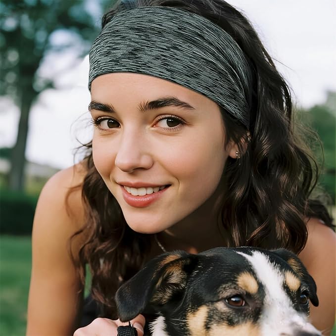 Headbands For Women Headband Elastic Soft Head Bands For Women's Hair Accessories Womens Fashion Yoga Fabric Hair Band Space Dye 6 Pcs