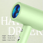 Salon Styling Hair Dryer with Wall Holder【Blue Light Negative Ions】 Fast Drying，High Power HairDryer for Home & Travel【Equipped 360 Rotatable Blow Dryer Stand 】 110V Matte Texture - Graphite Ash