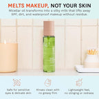 Fig.1 Micellar Oil Cleanser for Face - Makeup Remover Cleansing oil, Facial Cleanser - Squalane & Grapeseed Oil Formula, Cleanse without Clogging Pores, Acne-Prone Facial Skincare, Refillable 3.4 Oz