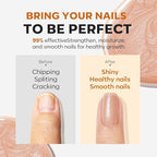 modelones Nail Strengthener and Growth Glitter Dark Brown Nail Polish Nail Repair for Damaged Nails Hardener Extra Strong and Growth Nail Care Gifts for Women Nail Ridge Filler 15ml