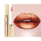 Bronze Lipsticks for Women Metallic Lipstick Long Lasting Non Stick Cup Lip Gloss, Metal Shine Lightweight Hydrating Full Coverage Lip Color, P103 Fantasy