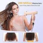 High Speed Plasma Ion Hair Dryer with Diffuser, Professional Blow Dryer 130000 RPM Brushless Motor for Fast Drying,1500W 3Temps/3Speeds Thermo-Control Lightweight Hairdryer for Women Home Travel Salon