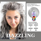 Gray Hair Spray Color Temporary, Silver Hair Color Spray 1-Day Hair Dye Colored for Kids Women Men, Grey Hair Wax Color Washable, Hair Paint Halloween Fast-Drying 4.06 Fl Oz