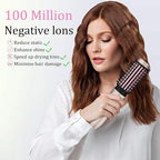 Cordless Hair Curling Iron Brush, Travel Curl Brush, 3-in-1 Portable Curling Iron Cordless, Plasma Thermal Hair Brush, 7000mAh USB Rechargeable Curlings Wand, Mini Hot Curlings Brush-Blush Pink