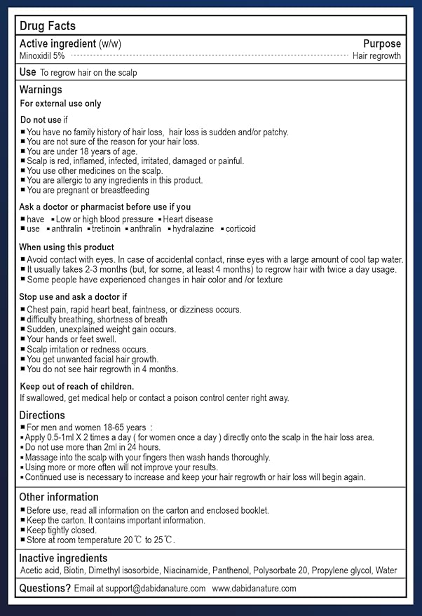 5% Minoxidil Hair Regrowth Spray : Minoxidil for Women Hair Growth Treatment, Minoxidil 5 percent for Men Beard Growth - 60ml