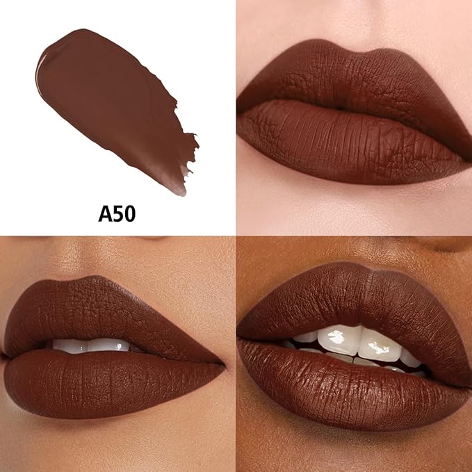 Dark Brown Lipstick Long Lasting Lipsticks for Women Pigmented Smudgeproof Transferproof Vegan Cruelty Free Lip Makeup, A50 My Dream
