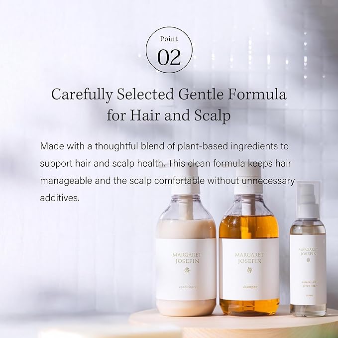 MARGARET JOSEFIN Japanese Shampoo – Sulfate Free, Hydrating, Smooth and Volume Care, Green Tea Scent | 16.9 fl oz (500mL)