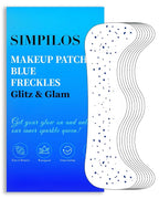 Blue Face Glitter - Waterproof and Long-Lasting Body Glitter Speckles, Sparkle Makeup Patches for Festivals and Parties (BLUE - 8 Sheets)