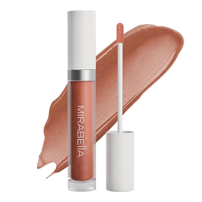 Mirabella - Luxe Advanced Formula Lip Gloss, Non-Sticky Hydrating Lip Glosses with Vegan Lanolin, Jojoba Oil & Vitamin E, Long-Lasting & Cruelty-Free Makeup, Vintage (Caramel)