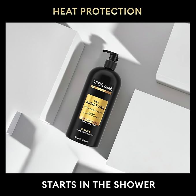 TRESemmé Rich Moisture Hydrating Shampoo with Pump 4 Count for Dry Hair Formulated With Pro Style Technology 39 Fl Oz