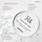 R4 Rice Wash Off Facial Mask – 4-in-1 Korean Skin Care, Pore Refining, Gentle Exfoliating, Hydrating, Smooth Texture, Rice Ferment & Enzyme, Soft Cream Wash-Off, 3.38 fl oz