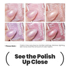 Beetles Pink Nail Polish Set, 6 Colors Glitter Quick Dry Nail Polish Kit Sly Moonlit Fairy Fingernail Polish Gifts for Women Salon DIY Manicure Kit