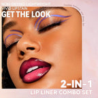 Lip Liner Gloss Lip Combo Set, 2 in 1 Lip Duo Black Lip Liner Lipstick Glossy Nourishing Oxblood Gloss Lip Kit, Smooth Quick Fuller Plumping Moisturizing Lip Makeup for Women02#Black Cherry