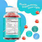 BeLive Biotin Gummies with MultiVitamins, Folate, Inositol – Supports Hair Growth, Healthy Skin & Nails – Vegan, Pectin Based – Strawberry Flavor (2)