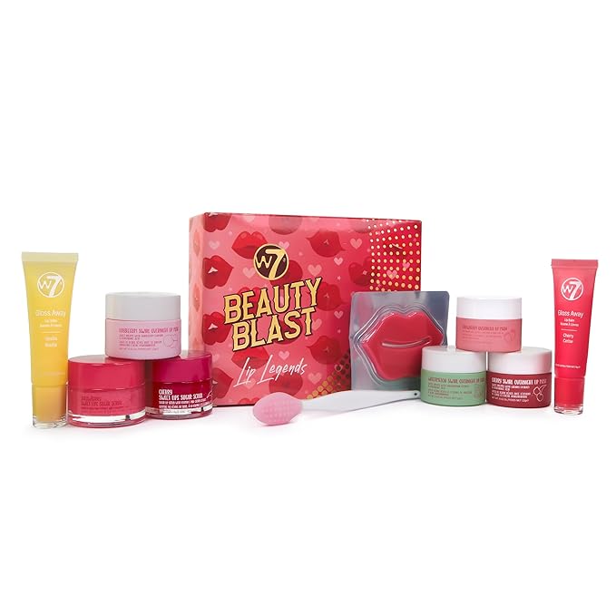 W7 Beauty Blast Lip Legends Sweet Dreams Gift Set - Lip Masks, Scrubs, Balms and More – Exclusive W7 Sweet Dreams Flavors Included