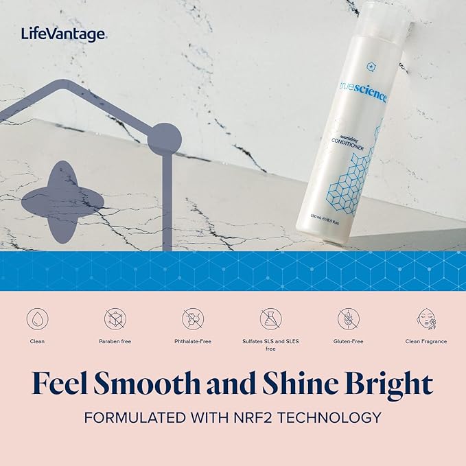 TrueScience Nourishing Hair Conditioner by LifeVantage, 250ml, With Nrf2 Ingredients, Oil Complex, Palm Seed Oil, Invigorating Green Tea & Coconut Oil