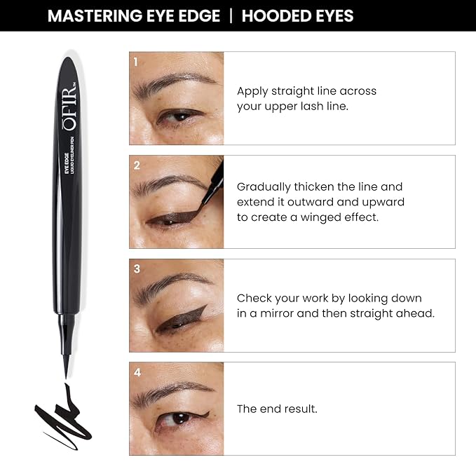 OFIR Eye Edge Liquid Eyeliner Pen | Waterproof Ultra Matte Formula, Soft Tip for Precise Application | Smudge Proof Eyeliner with Easy Flow Design | 0.04 Fl Oz (Sapphire - Navy)