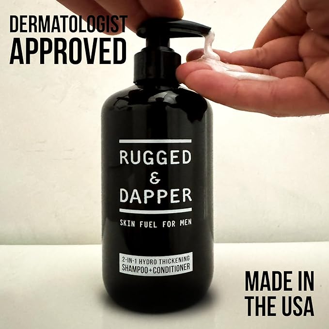 2-in-1 Mens Shampoo and Conditioner - Biotin Hair Thickening Shampoo for Men - SLS-free and Paraben-Free