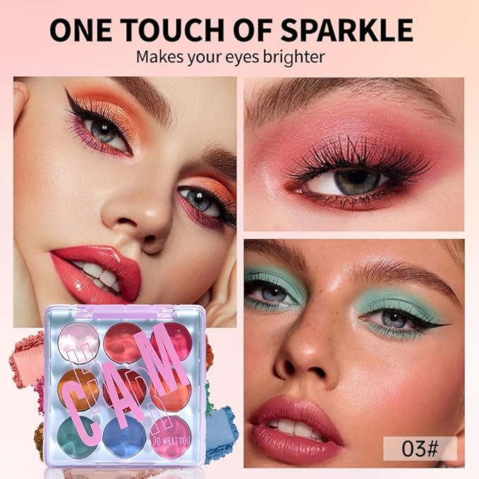 Matte Eyeshadow Palette,Pigmented Rainbow Eye Shadow Kit with Red Yellow Blue Pink Green Shades, Smooth Blendable Long-Lasting Colorful Makeup Palette for Creative Looks, Stage, Festival & Daily Wear