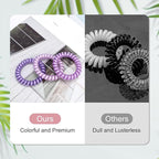 JessLab Spiral Hair Ties for Women, 10-Pack Traceless No-Damage Ponytail Holders, Coils Hair Bands for Girls, Assorted Colors