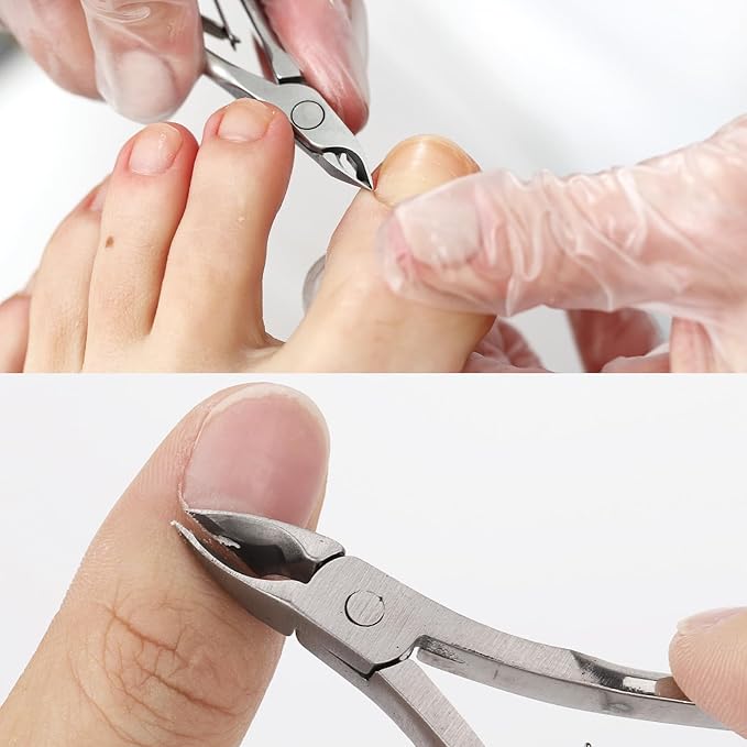 2 Set Cuticle Trimmer with Cuticle Pusher and Cutter, Stainless Steel Manicure Kit for Women Fingernails and Toenails