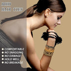 Nylon Leopard Hair Ties - No Damage,Strong Soft Cotton Tortoise Hair Bands Accessories for Thick Hair 15PCS Ponytail Holders for Woman Girls