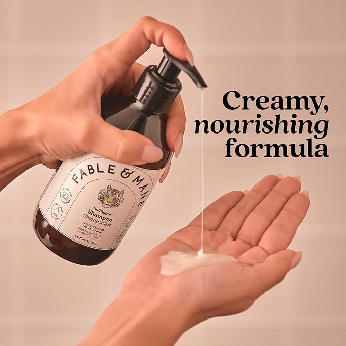 Fable & Mane Hydrating Shampoo, Moisturises and Cleanses Dry, Damaged Hair with Aloe Vera and Coconut Oil. For Medium to Thick Hair Types