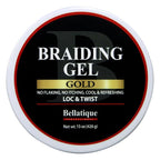 GOLD Braiding Gel Maximum Hold for LOC & Twist - No Flaking, No Whitening, Fast Drying, High Shine, Cool & Refreshing, Long Lasting Hold (15 oz)