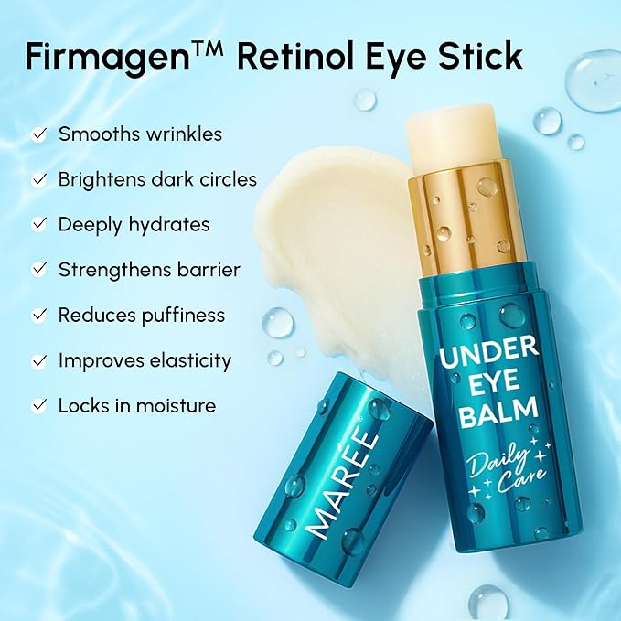 MAREE Under Eye Balm Stick with Retinol & Ceramide Complex 2 PACK - Facial Moisturizer - Under Eye Stick, Anti Wrinkle Hydrating Face Skincare