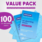 KINESHINE 100P High-Performance Oil Absorbing Sheets for Face - Makeup Friendly Blotting Papers for Oily Skin - Oil Blotting Sheets for Face, Portable Oil Wipes