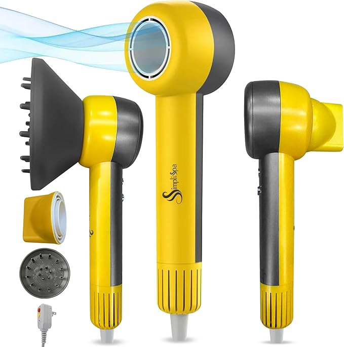 TurboDry3 Ionic Hair Dryer–Compact Lightweight Quiet 160000 RPM High-Speed Professional Blow Dryer with Diffuser, Portable Travel Hair Dryer for Curly & All Hair Types, Gift for Women & Men