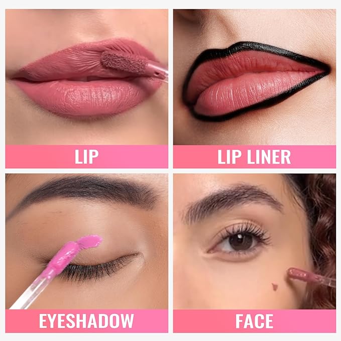 Oulac Matte Pink Lipstick for Women, Long Lasting Liquid Lip Stick High Impact Lip Gloss Full Coverage Lip Makeup with Vitamin E Waterproof Formula,Vegan M33