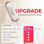 Hair Straightener Brush, TYMO Ring Hair Straightener Comb Straightening Brush for Women with 5 Temps 20s Fast Heating & Dual Voltage, Gold