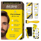 Cleverman Hair & Beard Dye Kit for Men, All-in-One Reusable Mens Hair Color, Natural Gray Coverage, Ammonia-Free Beard Mustache Dye for Men (Dark Blond)