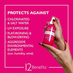 12 Benefits Leave-In Conditioner Spray – Instant Healthy Hair Treatment, Anti-Frizz, Detangles, Strengthens & Repairs, Heat Protection with Quaternium 39 & Silk Fibre Protein, 6 Fl Oz