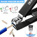 DRMODE Nail Clippers for Men with Catcher, Anti Splash Self-Collecting Finger Nail Clippers Adult with Ergonomics Long Handle, Heavy Duty Mess Free Toenail Clippers Nail Cutter Unique Gifts for Women