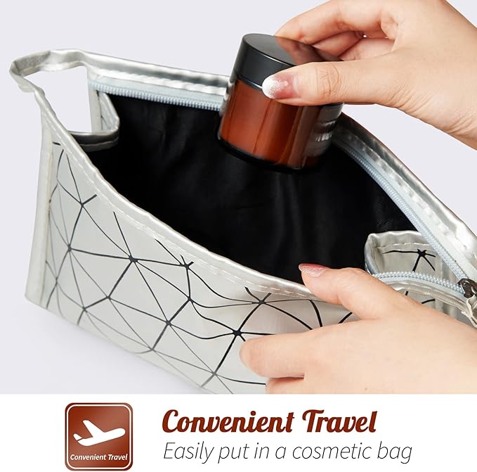 2oz Jars with Lids, Hoa Kinh 24 Pack Amber Glass Jars with Lids Empty Cosmetic Containers Round Airtight Glass Jar with Inner Liners and black Lid for Storing Lotions, Powders, and Ointments