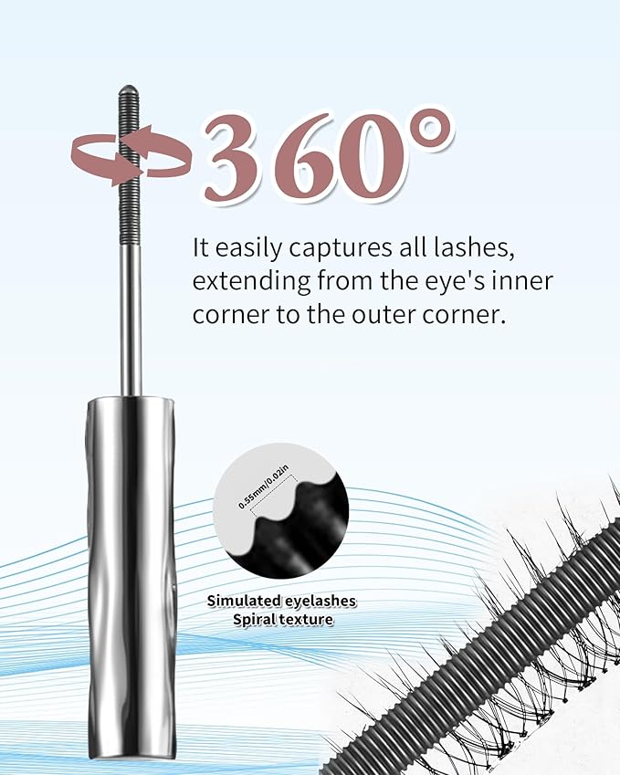 Iron Wand Mascara – Telescopic Tubing Mascara, Liquid Lash Extensions Effect, Waterproof & Long-Lasting, No Flaking, No Clumping, 3D Curling Wand for Bold, Defined Lashes (2 Black + Eyelash curler)