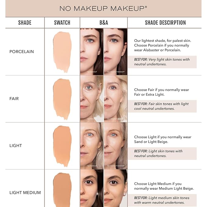 No Makeup Makeup Long-Lasting Lightweight Foundation & Brush Duo | Cruelty-Free, Fragrance-Free, Buildable, Transfer-Proof Makeup (Light)