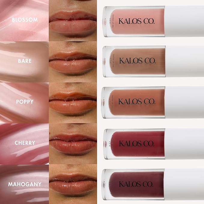 Tinted Lip Oil with Tallow & Lanolin – Hydrating Balm-Gloss Hybrid with Cherry Seed Oil & Castor Oil – Natural Mineral Pigments, Nourishing Moisture, Non-Sticky Shine (5 Shades) (Bare)