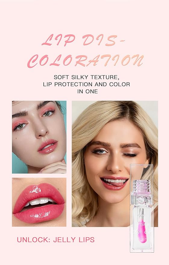 2 Pcs Magic Color Changing Lip Oil,Moisturizing Lip