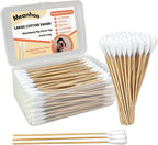 200 Pcs Large Cotton Swabs for Pet Care, 6 Inch Long Cotton Swabs with Bamboo Handle, Professional Dog Ear Swabs, Absorbency Big Cotton Tips, Pet Cleaning Solution Supplies